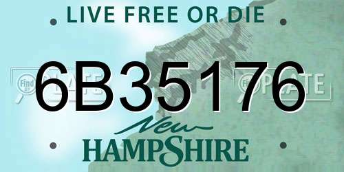 6B35176 New Hampshire License Plate
