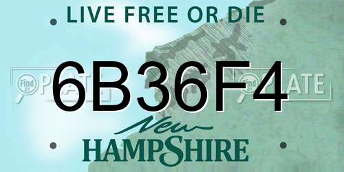 6B36F4 New Hampshire License Plate