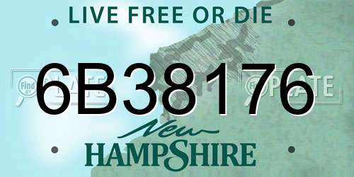 6B38176 New Hampshire License Plate