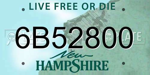 6B52800 New Hampshire License Plate