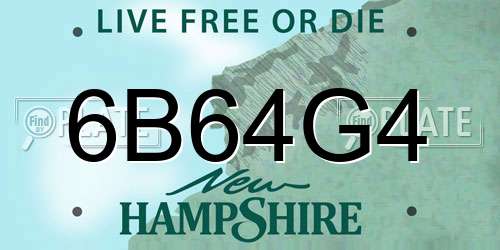 6B64G4 New Hampshire License Plate