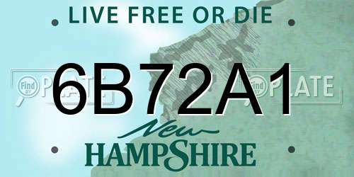 6B72A1 New Hampshire License Plate
