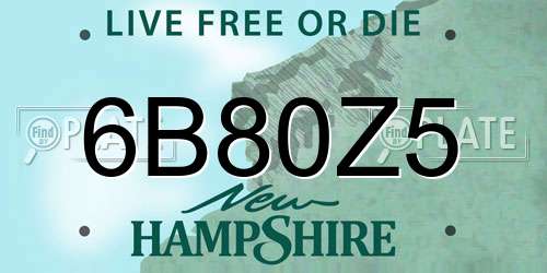 6B80Z5 New Hampshire License Plate