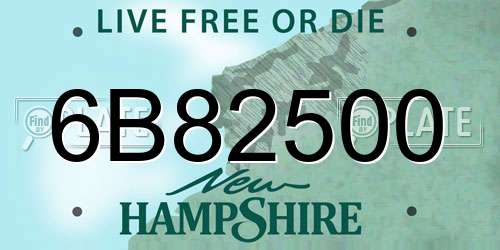 6B82500 New Hampshire License Plate