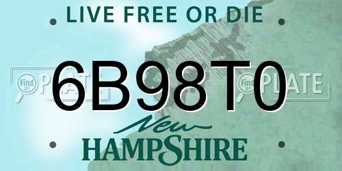6B98T0 New Hampshire License Plate