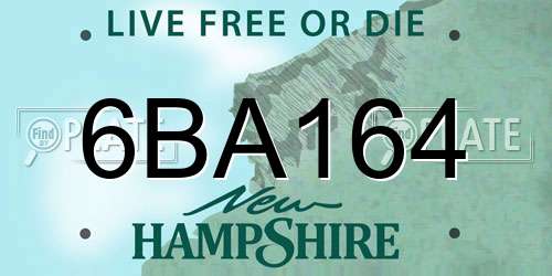 6BA164 New Hampshire License Plate