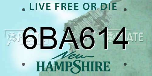 6BA614 New Hampshire License Plate