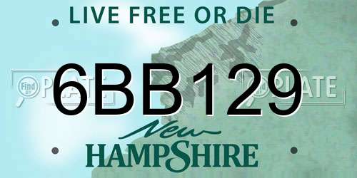 6BB129 New Hampshire License Plate