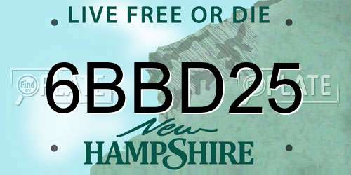 6BBD25 New Hampshire License Plate