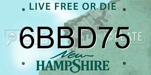 6BBD75 New Hampshire License Plate