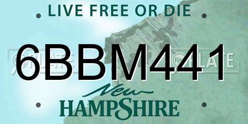 6BBM441 New Hampshire License Plate