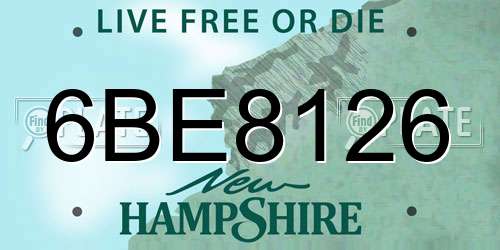 6BE8126 New Hampshire License Plate