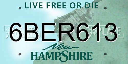 6BER613 New Hampshire License Plate