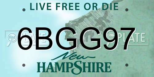 6BGG97 New Hampshire License Plate