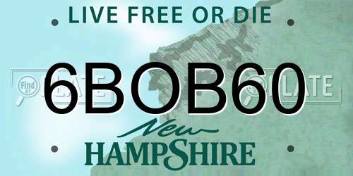 6BOB60 New Hampshire License Plate