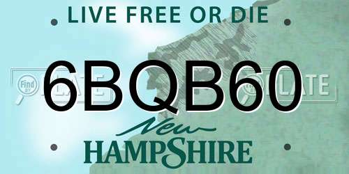 6BQB60 New Hampshire License Plate