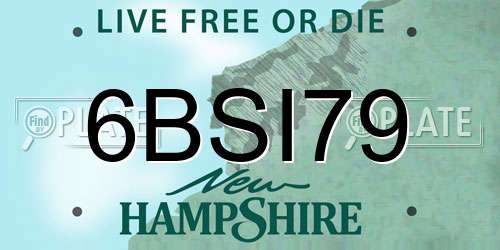 6BSI79 New Hampshire License Plate