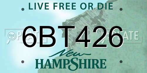 6BT426 New Hampshire License Plate