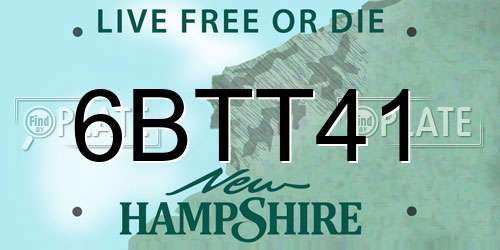 6BTT41 New Hampshire License Plate