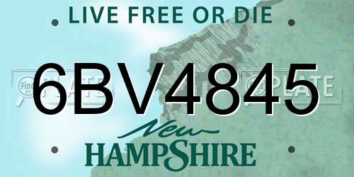 6BV4845 New Hampshire License Plate