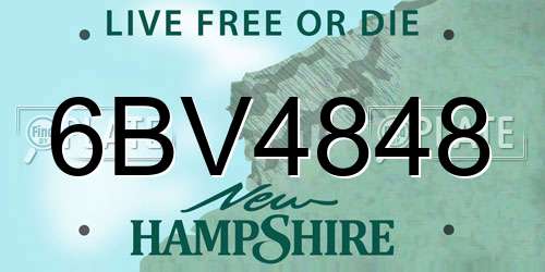6BV4848 New Hampshire License Plate