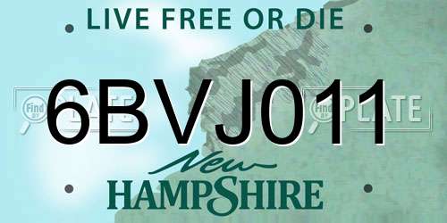 6BVJ011 New Hampshire License Plate
