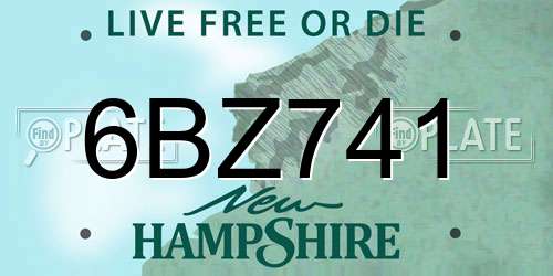 6BZ741 New Hampshire License Plate