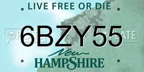 6BZY55 New Hampshire License Plate