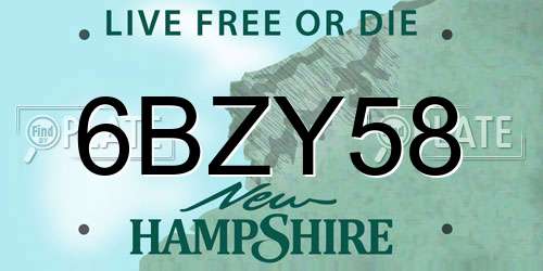 6BZY58 New Hampshire License Plate