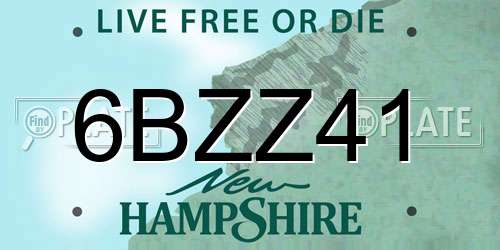 6BZZ41 New Hampshire License Plate