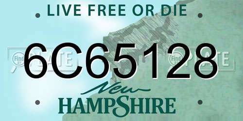 6C65128 New Hampshire License Plate