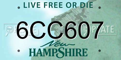 6CC607 New Hampshire License Plate