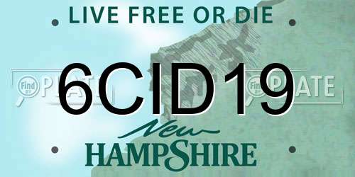 6CID19 New Hampshire License Plate