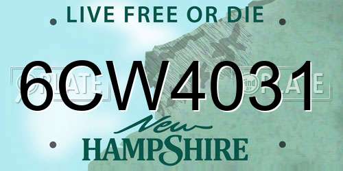 6CW4031 New Hampshire License Plate