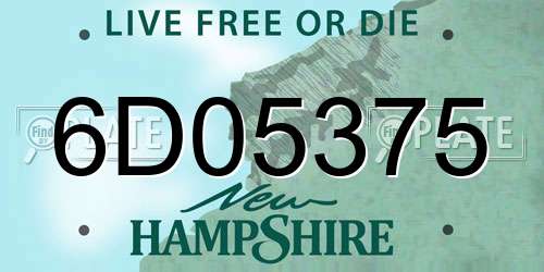 6D05375 New Hampshire License Plate