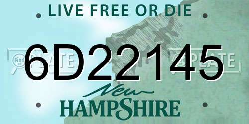 6D22145 New Hampshire License Plate
