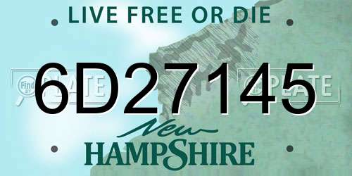 6D27145 New Hampshire License Plate