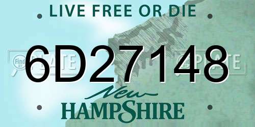 6D27148 New Hampshire License Plate