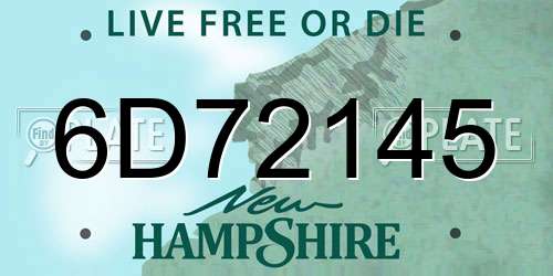 6D72145 New Hampshire License Plate