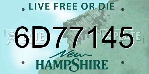 6D77145 New Hampshire License Plate