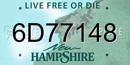 6D77148 New Hampshire License Plate