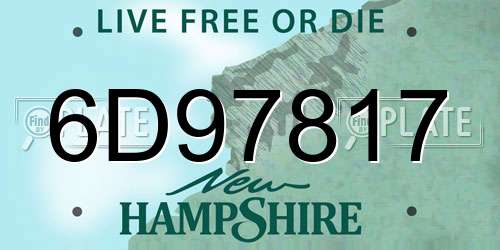 6D97817 New Hampshire License Plate