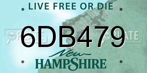 6DB479 New Hampshire License Plate
