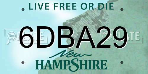 6DBA29 New Hampshire License Plate