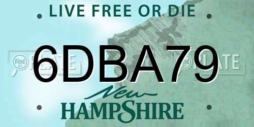 6DBA79 New Hampshire License Plate