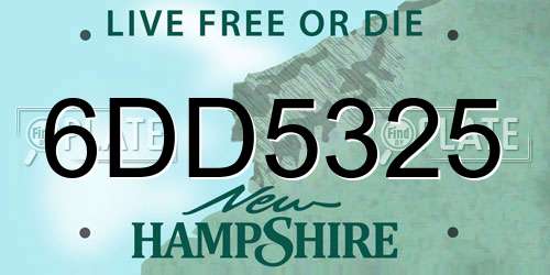 6DD5325 New Hampshire License Plate