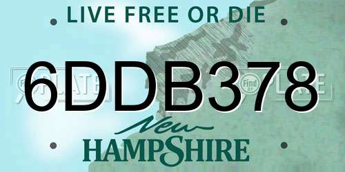 6DDB378 New Hampshire License Plate