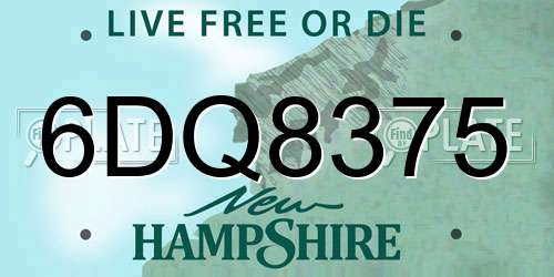 6DQ8375 New Hampshire License Plate