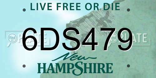 6DS479 New Hampshire License Plate