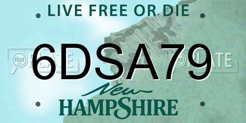 6DSA79 New Hampshire License Plate